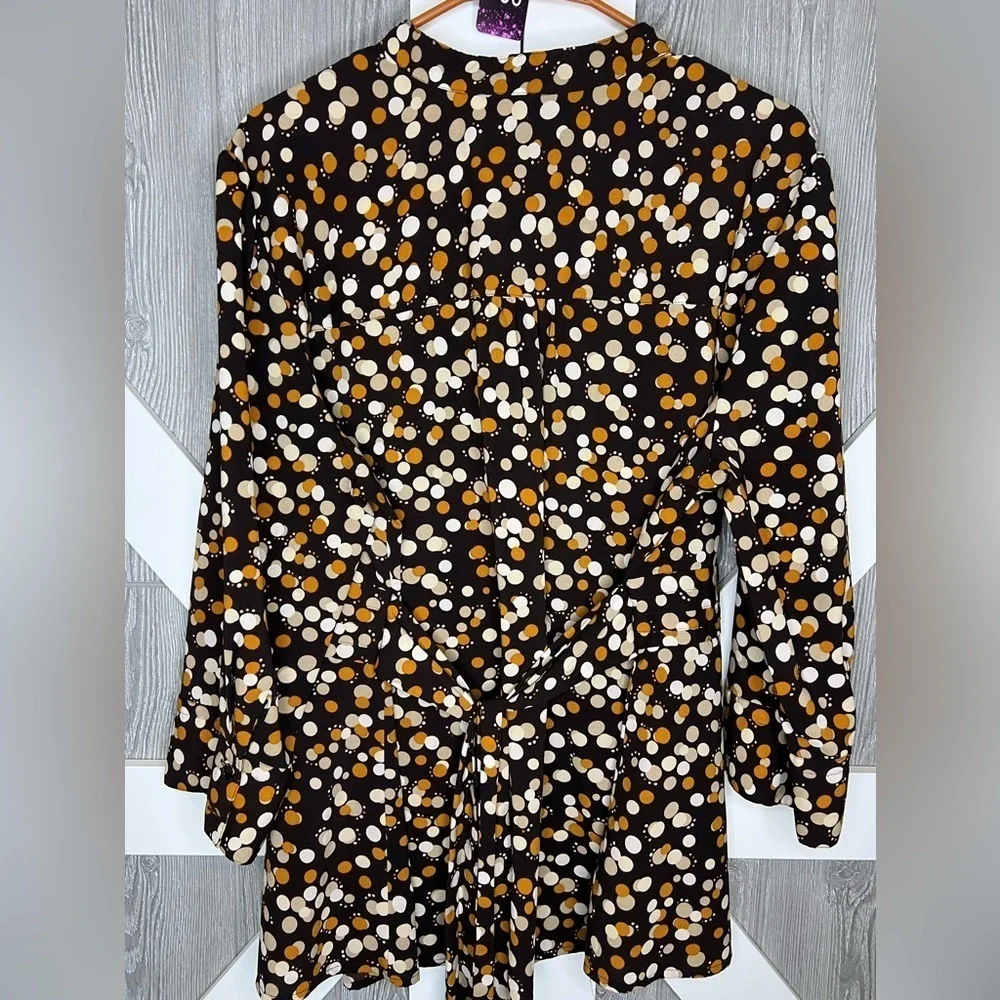 394. Croft and barrow womenās stretch blouse with tie STUNNING autumn colors - Picture 10 of 12